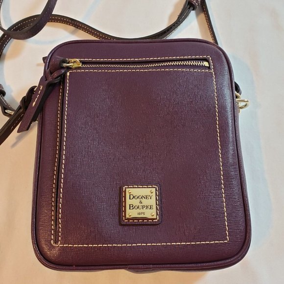 Dooney & Bourke Handbags - Dooney & Bourke Leather Camera Crossbody plum purple,  gold hardware NWOT